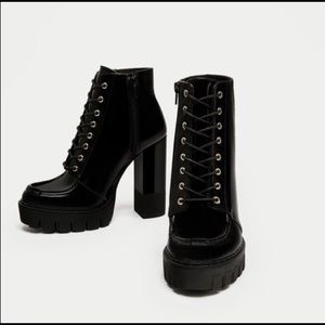 Zara track-sole combat boots
